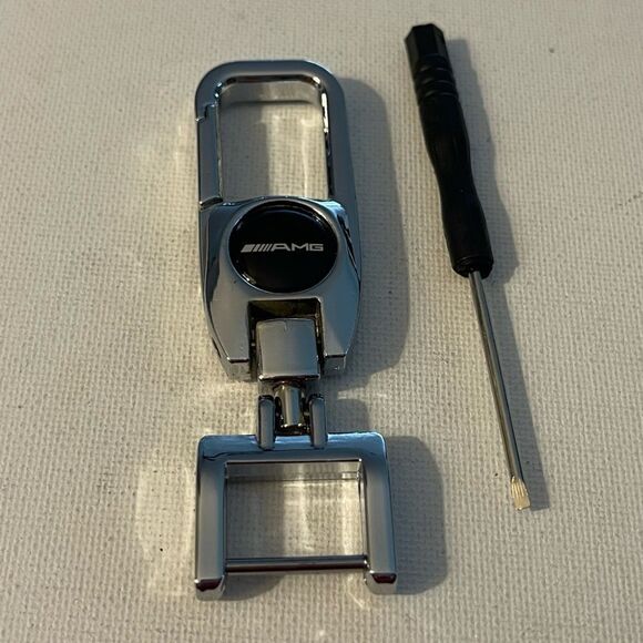 AMG Logo Key Fob Keychain in Metal NWT - Picture 2 of 5
